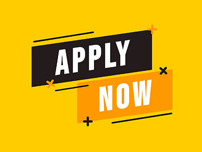 Sign with the words Apply Now